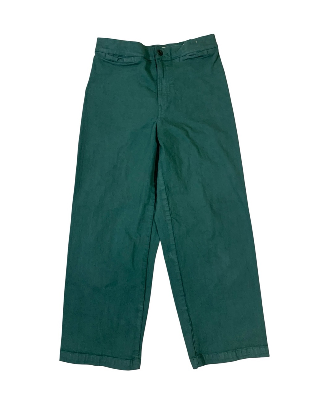 Madewell Emmett Wide Leg Crop Green High Rise Pants Casual Utility 28